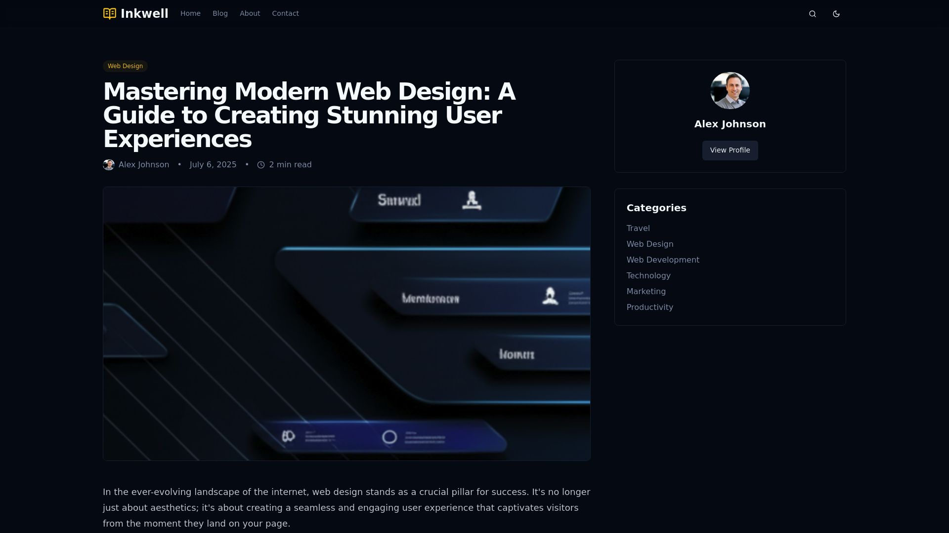 Layout preview for Post with Sidebar